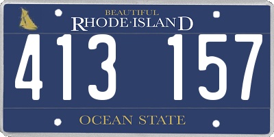 RI license plate 413157