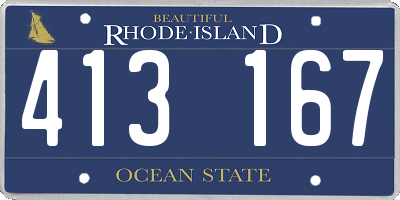 RI license plate 413167