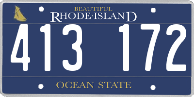 RI license plate 413172