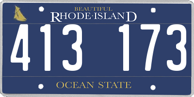 RI license plate 413173