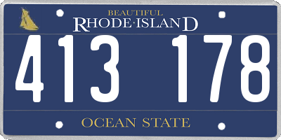 RI license plate 413178