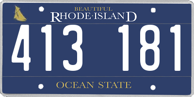 RI license plate 413181