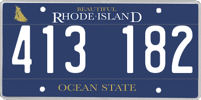 RI license plate 413182
