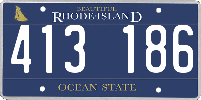 RI license plate 413186