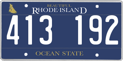 RI license plate 413192