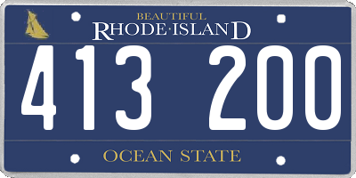 RI license plate 413200