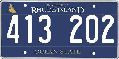 RI license plate 413202
