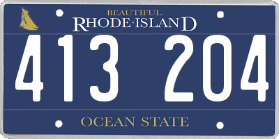 RI license plate 413204