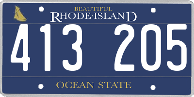 RI license plate 413205