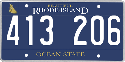 RI license plate 413206