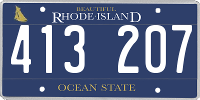 RI license plate 413207