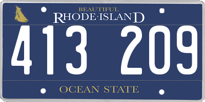 RI license plate 413209