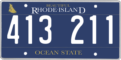 RI license plate 413211
