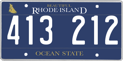 RI license plate 413212
