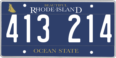 RI license plate 413214
