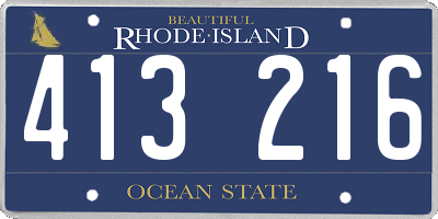 RI license plate 413216