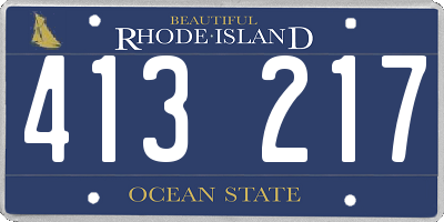 RI license plate 413217