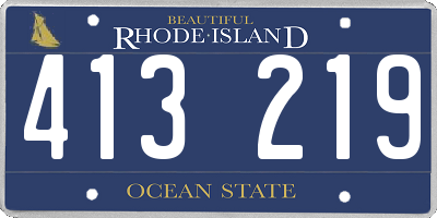 RI license plate 413219