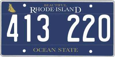 RI license plate 413220