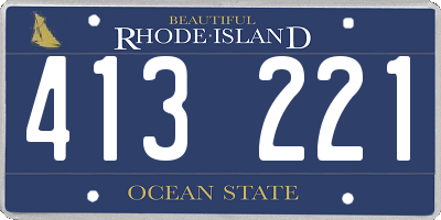 RI license plate 413221