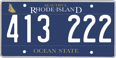 RI license plate 413222