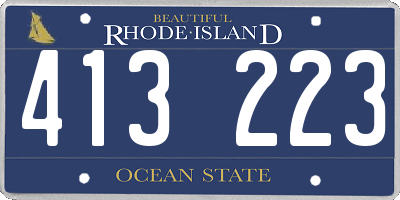 RI license plate 413223