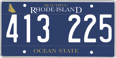 RI license plate 413225