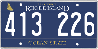 RI license plate 413226