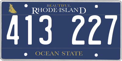 RI license plate 413227