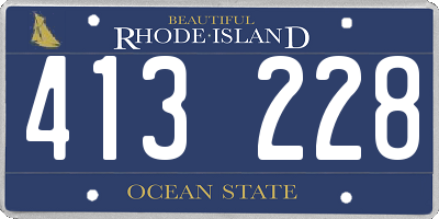 RI license plate 413228