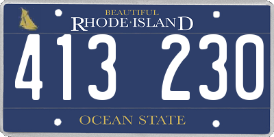 RI license plate 413230