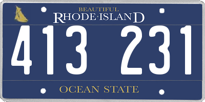 RI license plate 413231