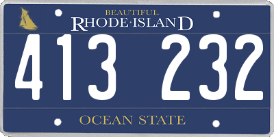 RI license plate 413232