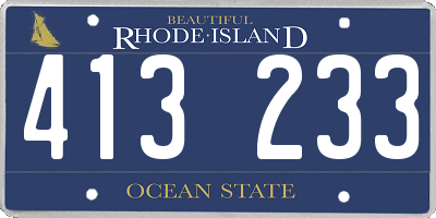 RI license plate 413233