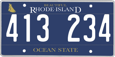 RI license plate 413234