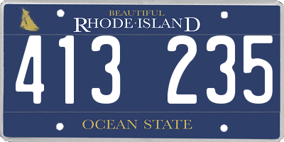 RI license plate 413235