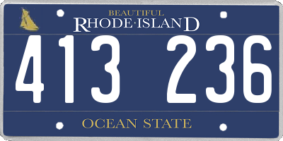 RI license plate 413236