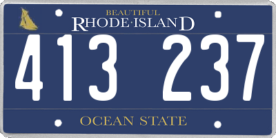 RI license plate 413237
