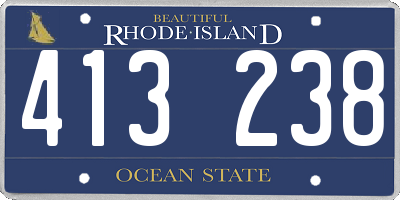 RI license plate 413238