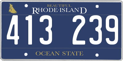 RI license plate 413239