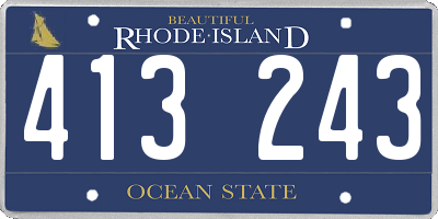 RI license plate 413243