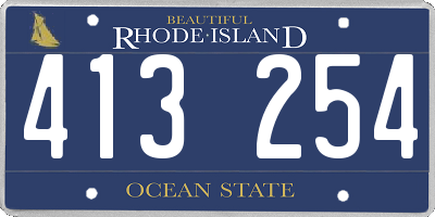 RI license plate 413254