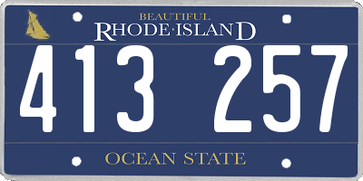 RI license plate 413257