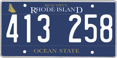 RI license plate 413258