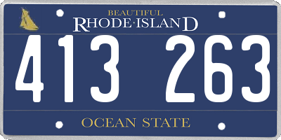 RI license plate 413263