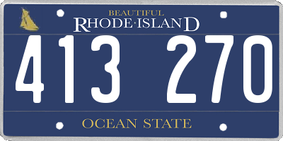 RI license plate 413270