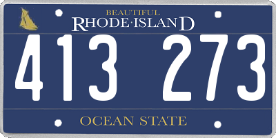 RI license plate 413273