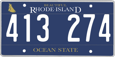 RI license plate 413274