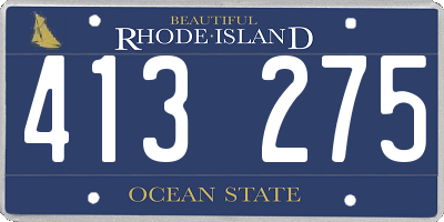 RI license plate 413275
