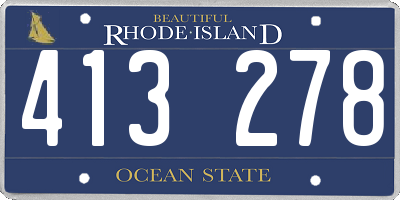 RI license plate 413278